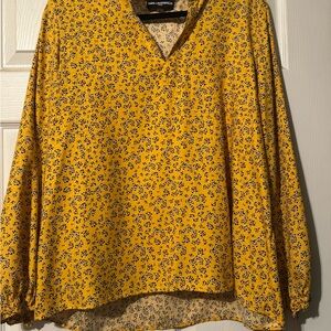 Karl Lagerfeld Yellow Floral Women's Top